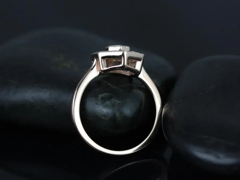 Mosaic Grande 14kt Gold Diamond WITH Milgrain Diamond Hexagon Cluster Ring vy 5