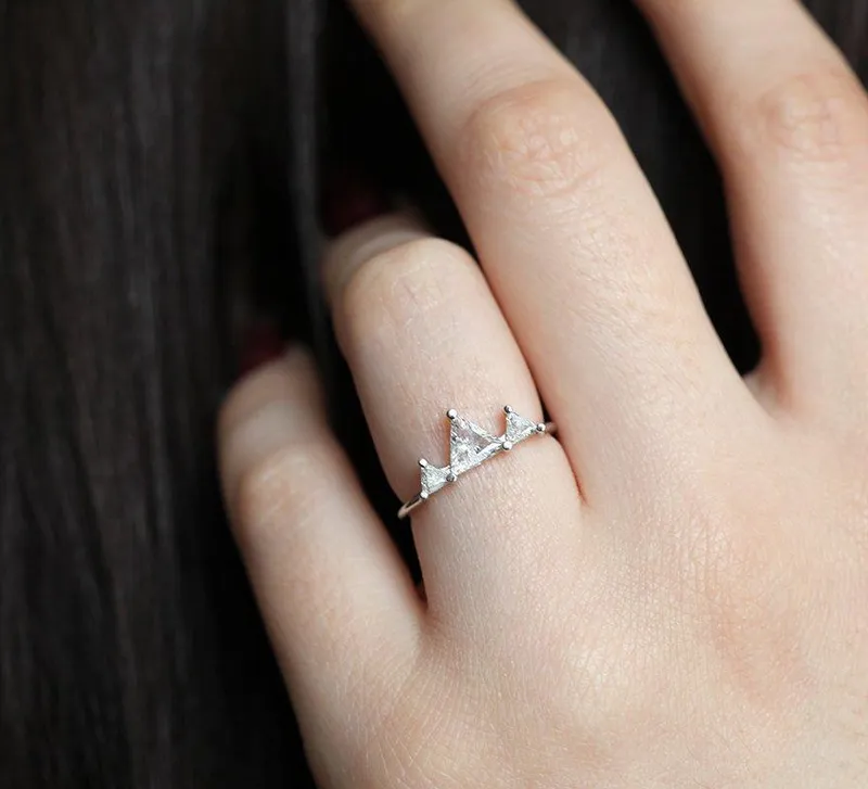 Mountain Engagement Ring Set, Mountain Ring vy 3