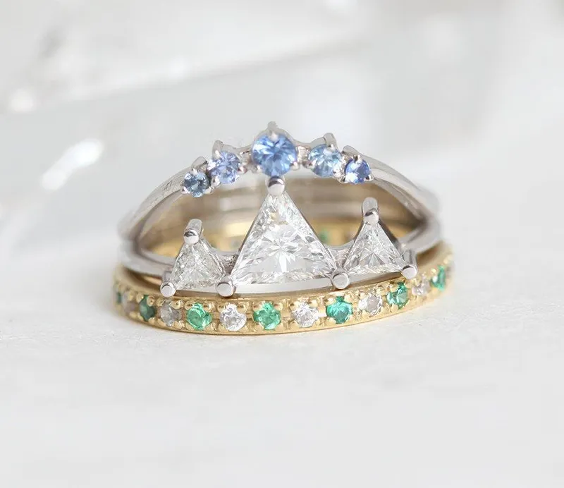Mountain Engagement Ring Set, Mountain Ring vy 8