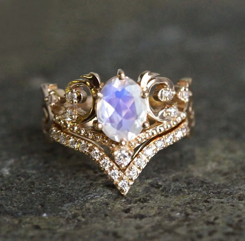 NAIRA MOONSTONE RING SET vy 8