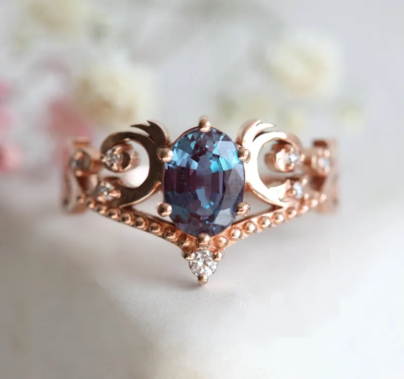 NAIRA OVAL ALEXANDRITE RING oval cut engagement ring