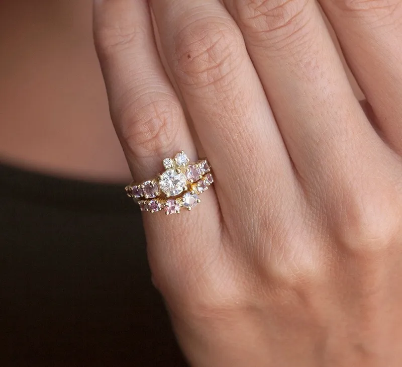 Nancy Round Diamond Cluster Ring vy 2