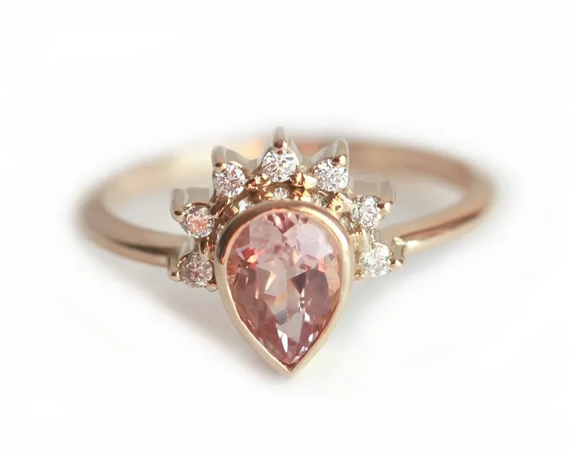Natasha Pear Morganite Ring vy 3