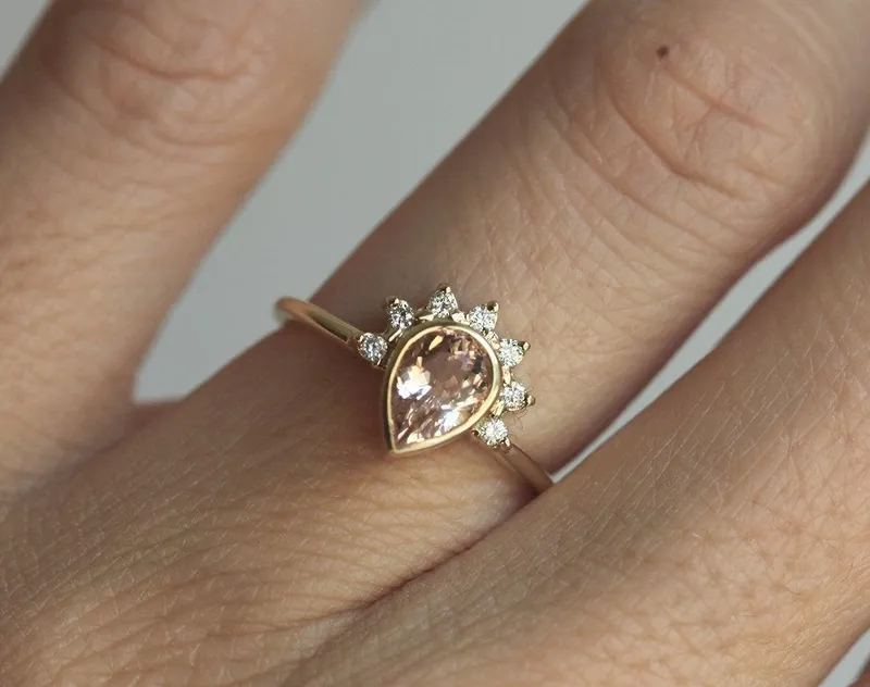Natasha Pear Morganite Ring vy 5