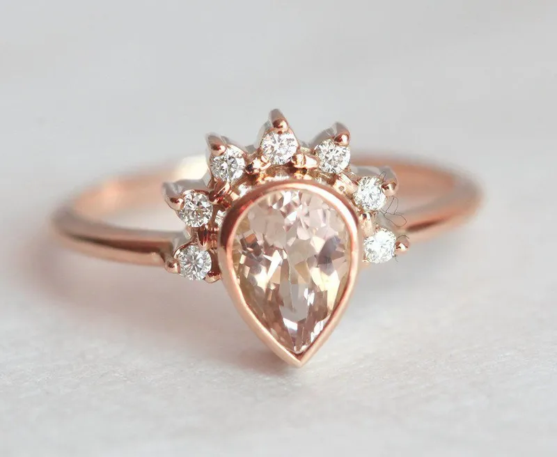 Natasha Pear Morganite Ring vy 6