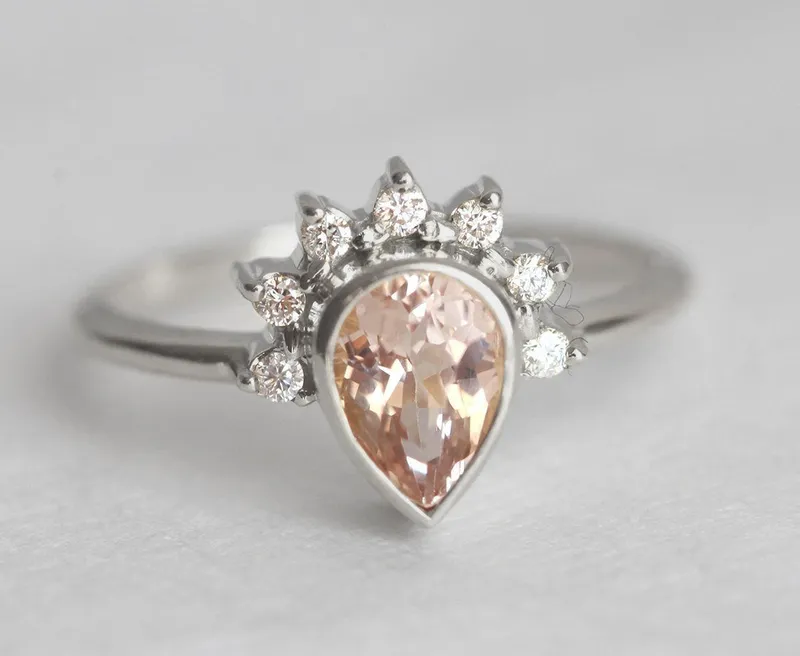 Natasha Pear Morganite Ring vy 7