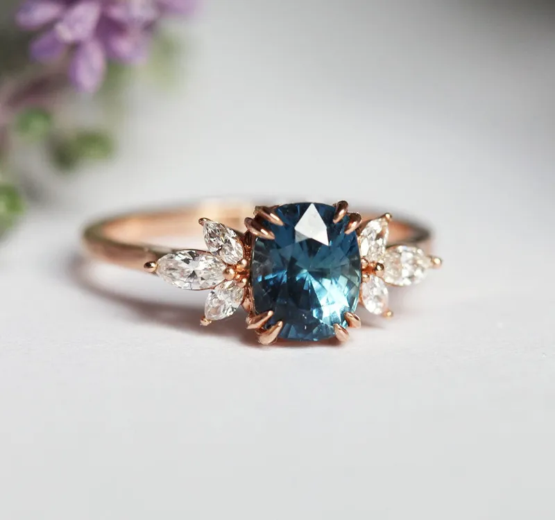 Nicola Blue Sapphire Diamond Ring vy 3