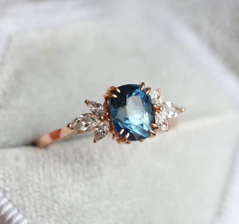 Nicola Blue Sapphire Diamond Ring vy 6