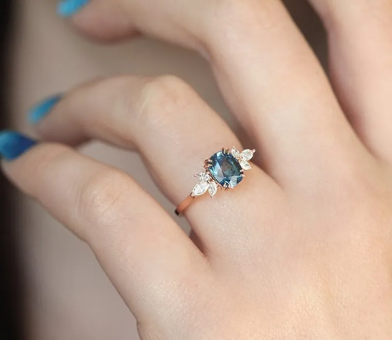 Nicola Blue Sapphire Diamond Ring vy 7