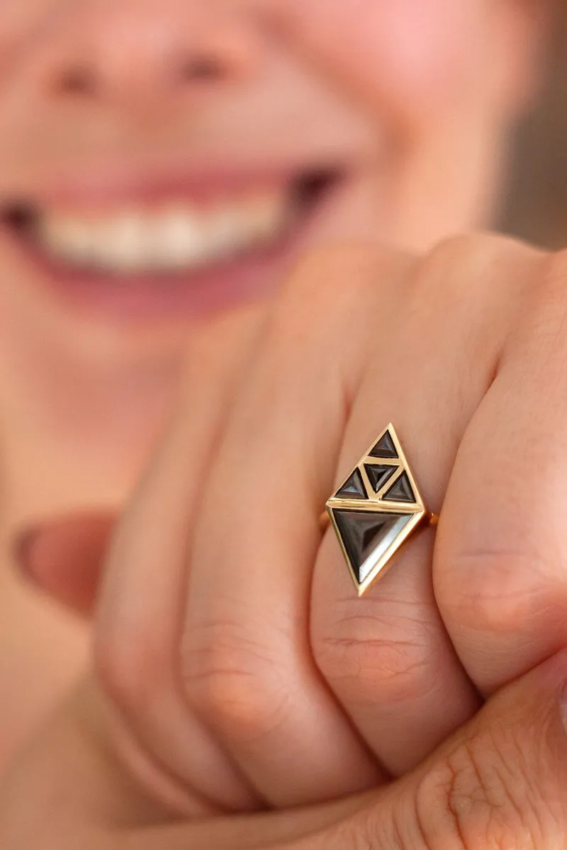 Nina Artdeco Black Diamond Ring vy 4
