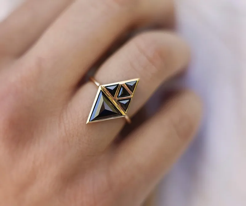 Nina Artdeco Black Diamond Ring vy 9