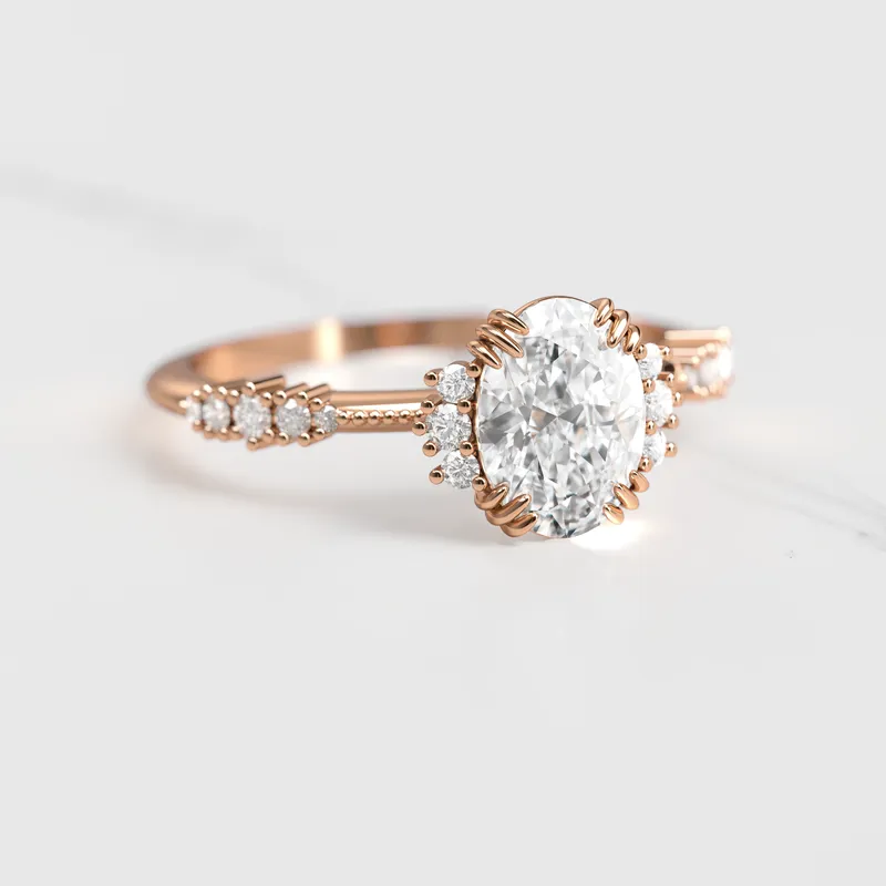 OVAL CLUSTER DIAMOND RING view 2