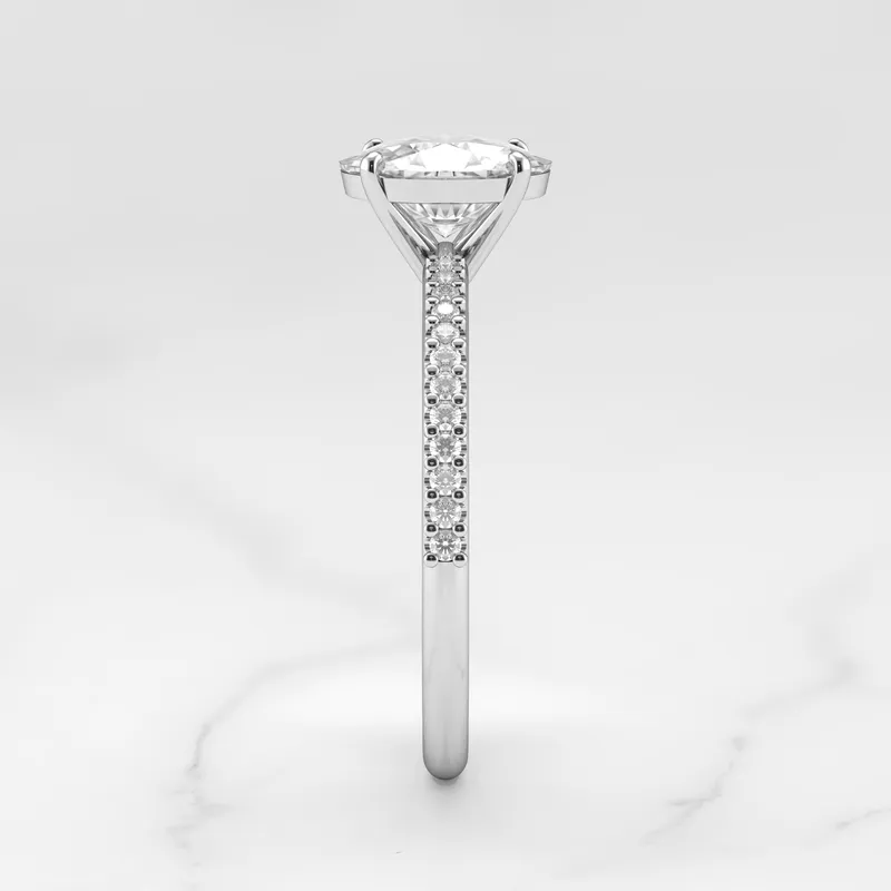 OVAL HALF PAVE DIAMOND RING vy 12