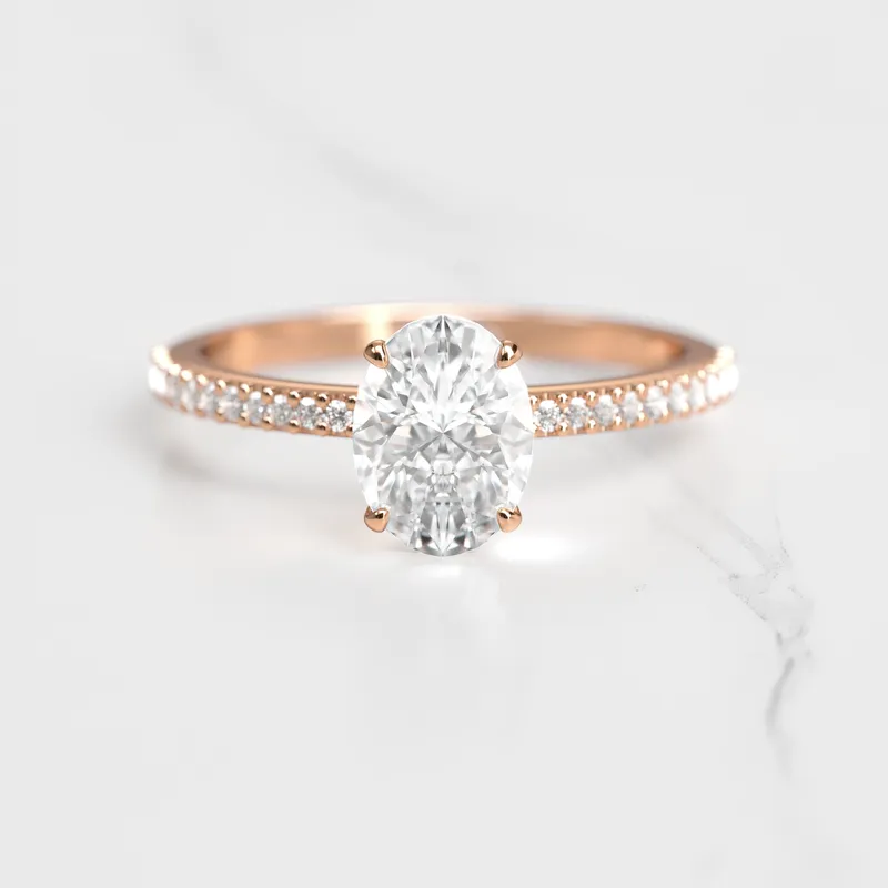OVAL HALF PAVE DIAMOND RING vy 2