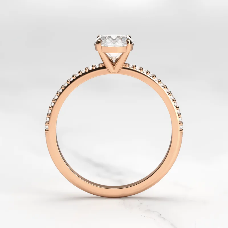 OVAL HALF PAVE DIAMOND RING vy 8