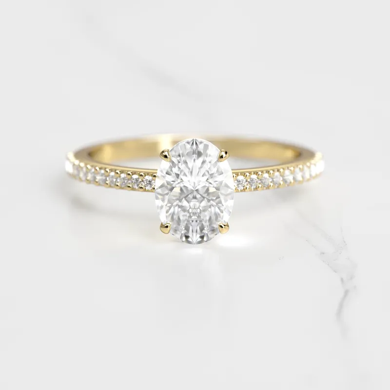 OVAL HALF PAVE DIAMOND RING diamond oval cut engagement ring