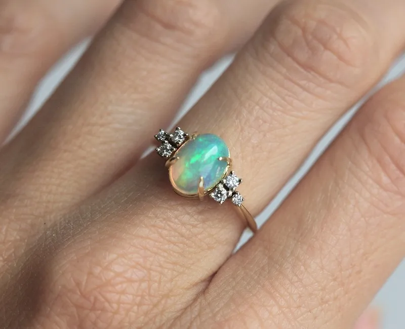 Omana Oval Opal Ring view 3