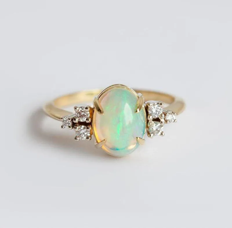 Omana Oval Opal Ring view 4