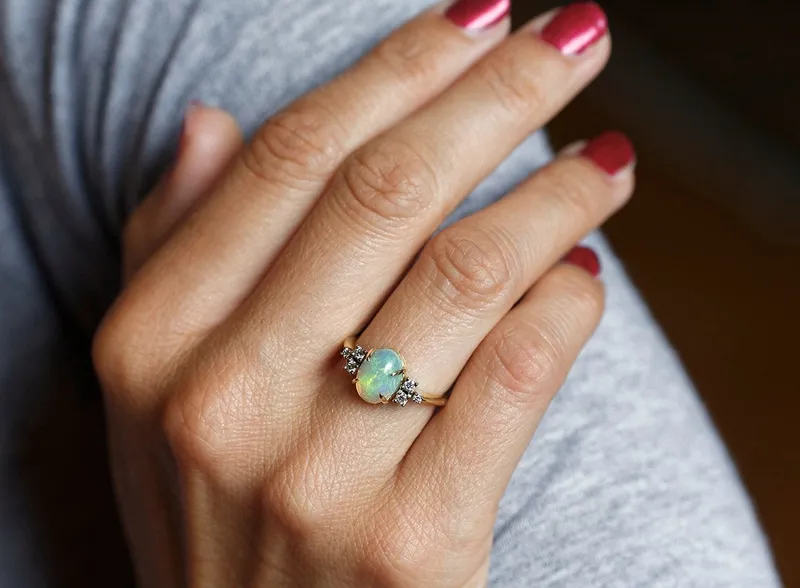 Omana Oval Opal Ring view 5