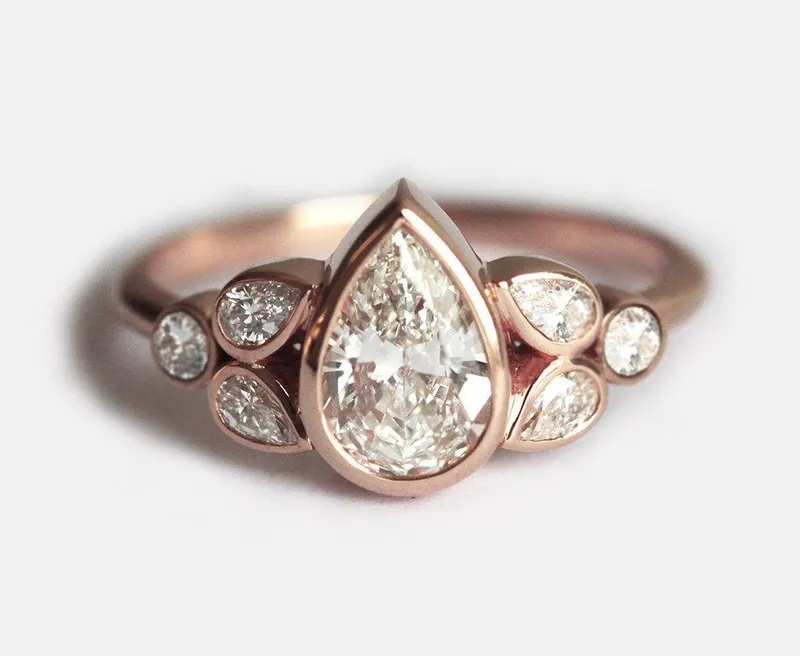 One Carat Engagement Diamond Ring, Pear Diamond Ring diamond pear cut engagement ring