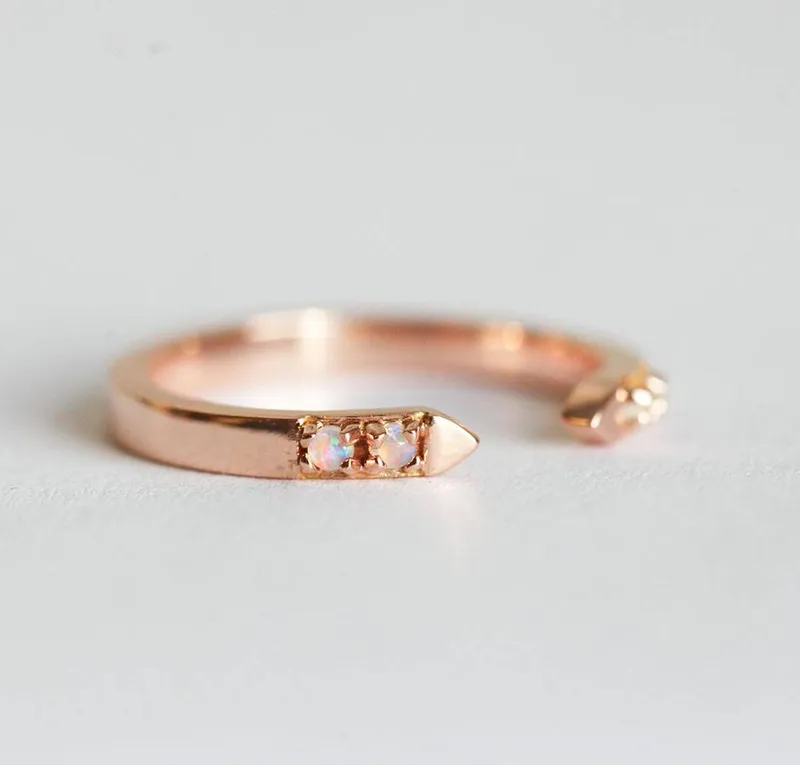 Opal Ring, Open Opal Band vy 2