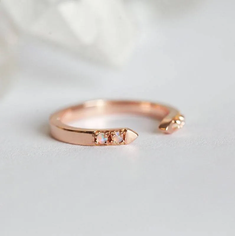 Opal Ring, Open Opal Band vy 3