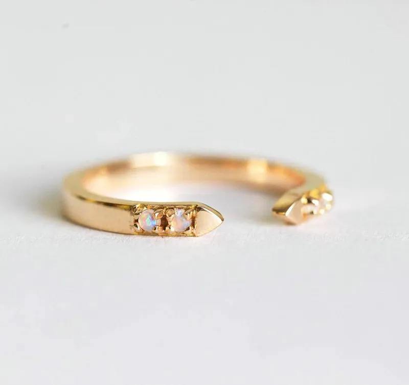 Opal Ring, Open Opal Band vy 5