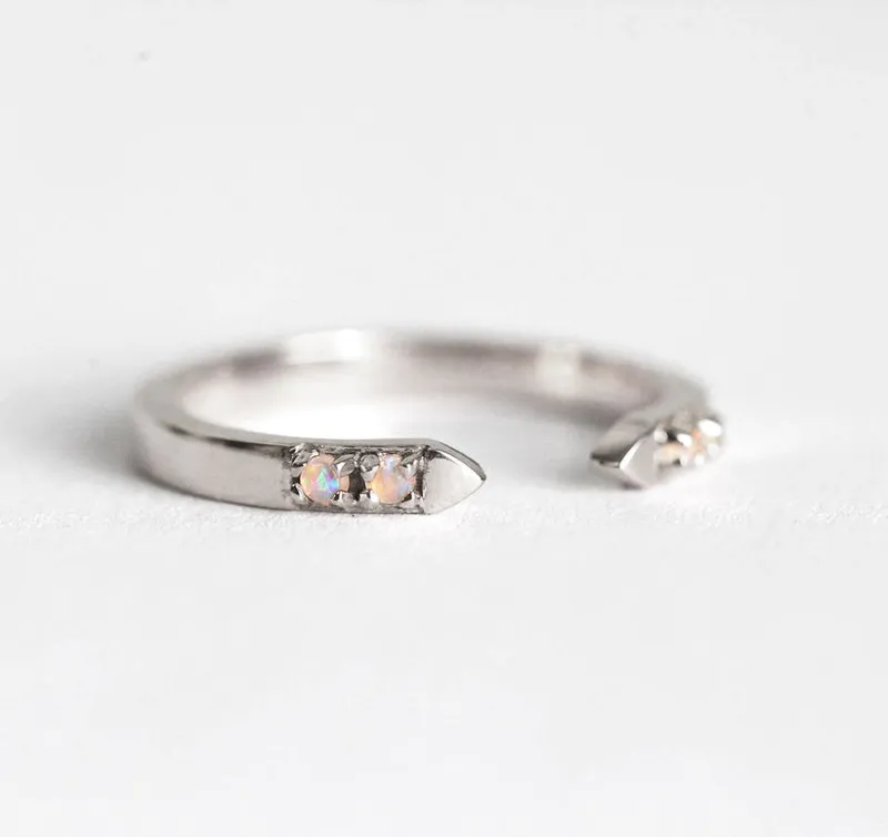 Opal Ring, Open Opal Band vy 6