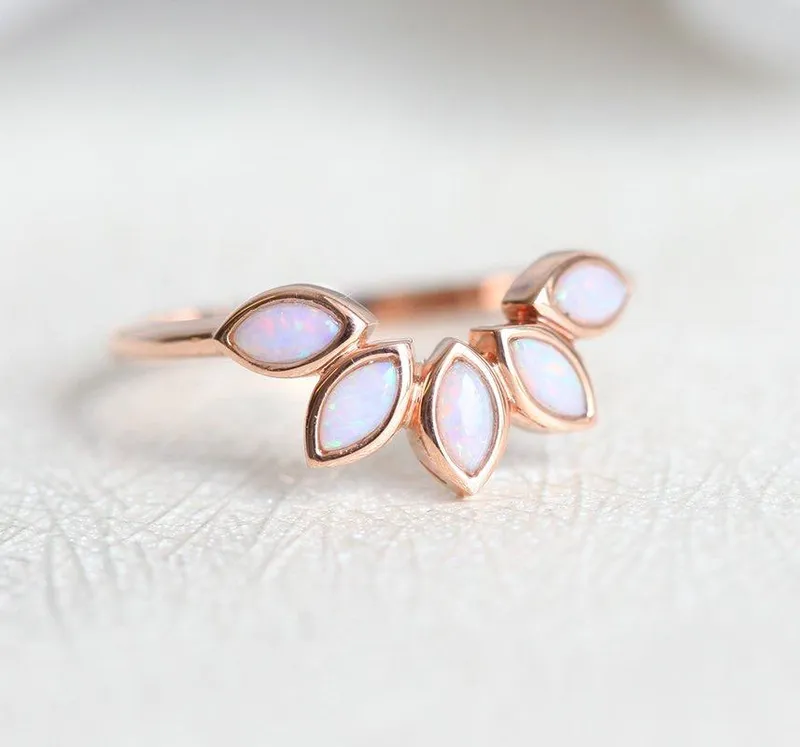 Opal Wedding Ring, Opal Wedding Band view 5