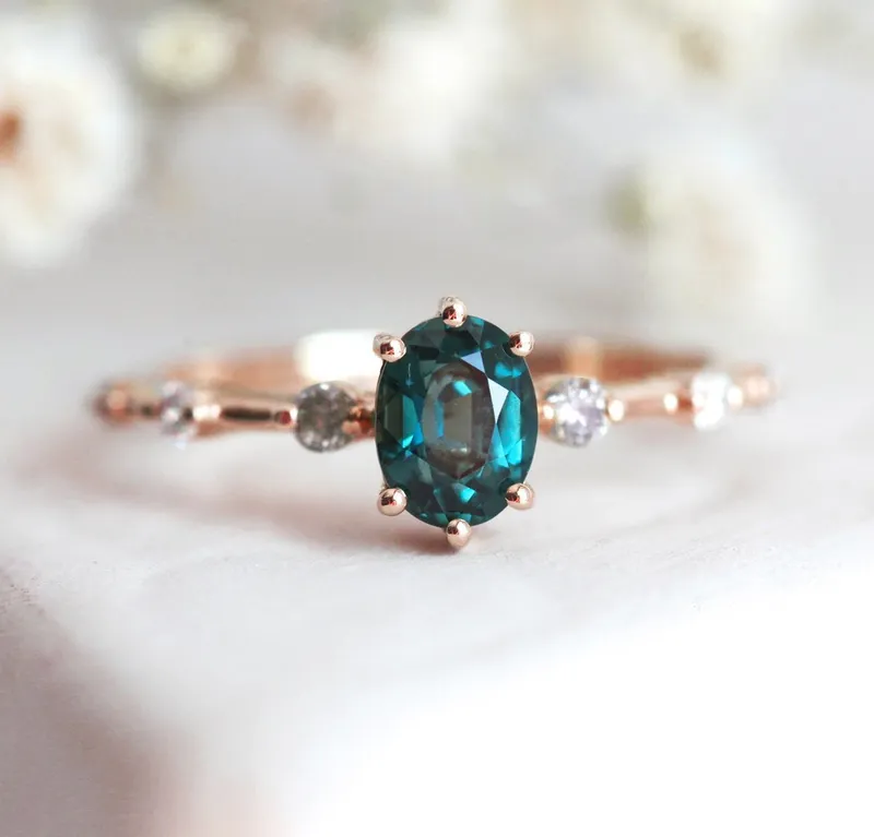 OPHELIA GREEN TEAL SAPPHIRE RING vy 11