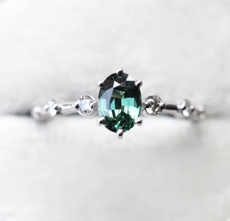 OPHELIA GREEN TEAL SAPPHIRE RING vy 3