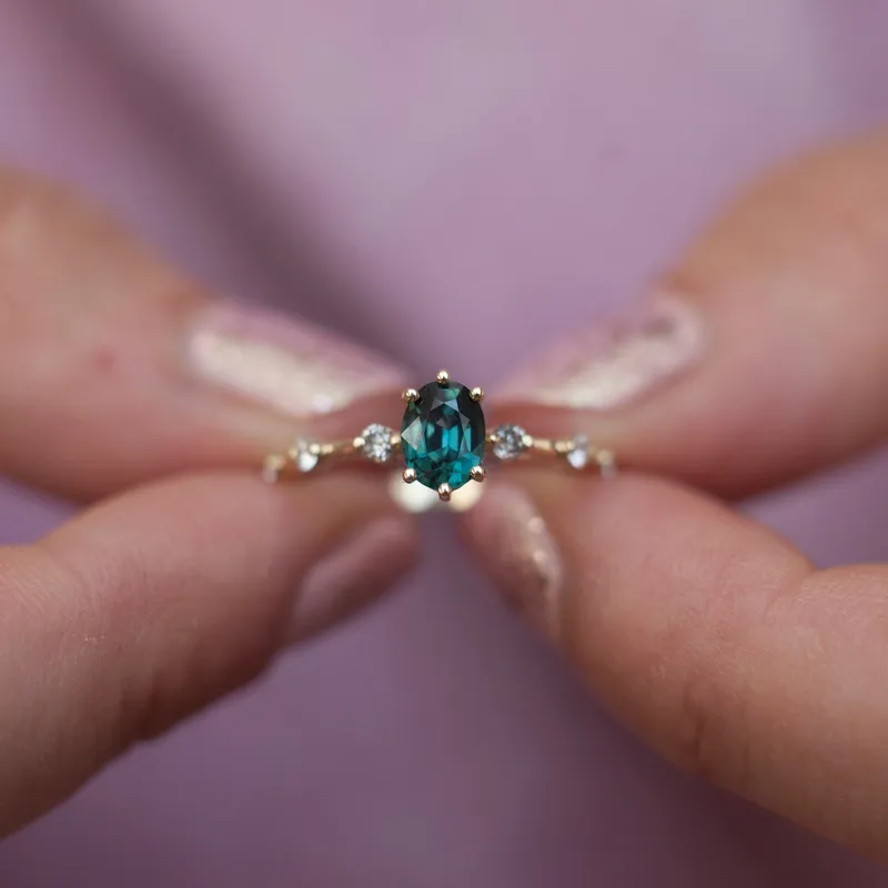 OPHELIA GREEN TEAL SAPPHIRE RING vy 6
