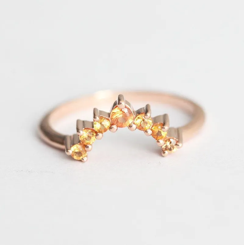Orange Sapphire Ring, Yellow Sapphire Ring vy 2