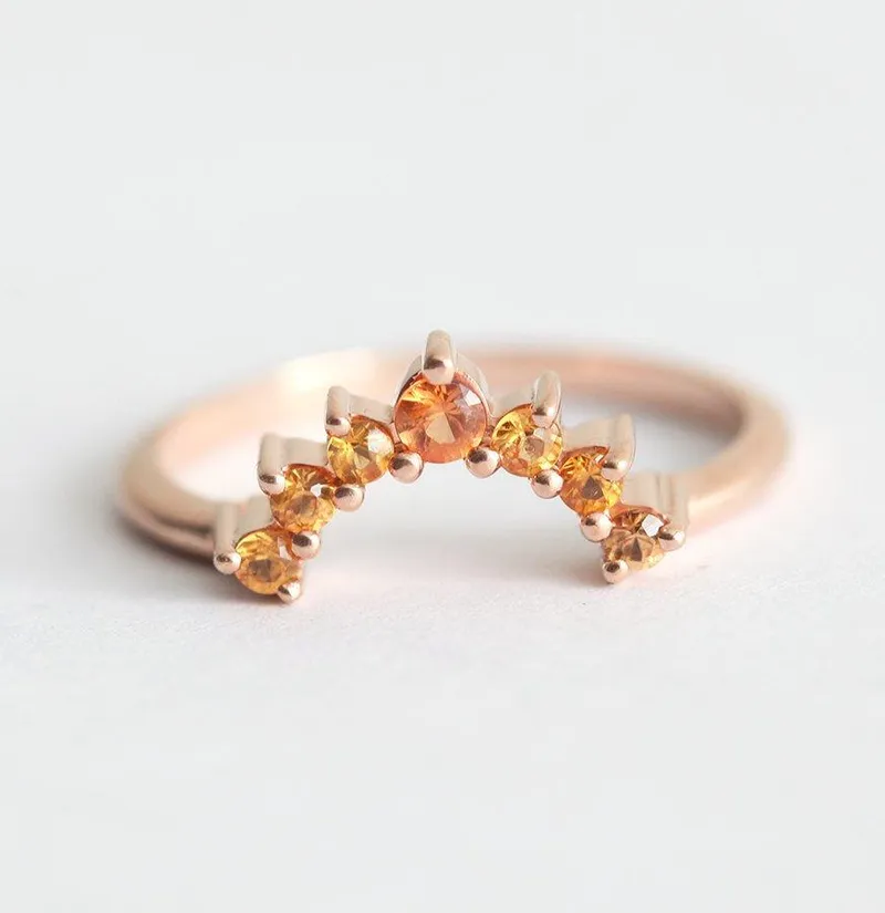 Orange Sapphire Ring, Yellow Sapphire Ring vy 3