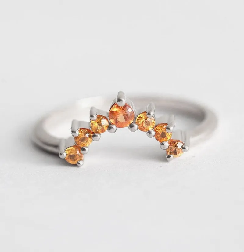 Orange Sapphire Ring, Yellow Sapphire Ring vy 6