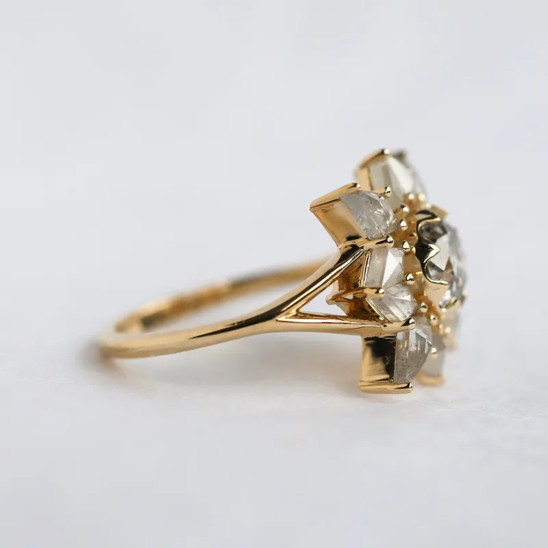 Ottilie Round Salt And Pepper Diamond Ring view 5