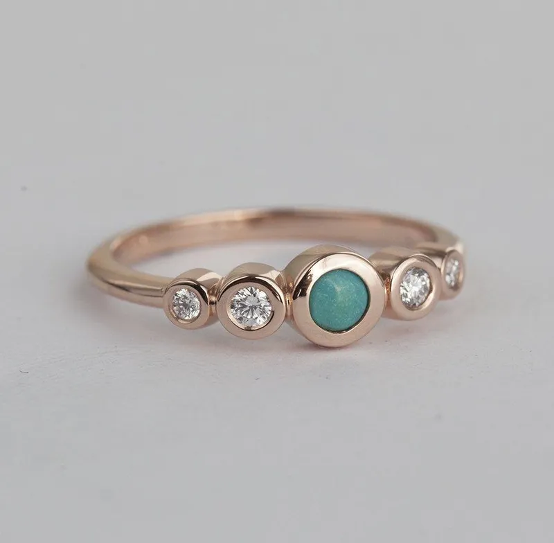 Otty Diamond Turquoise Ring view 3