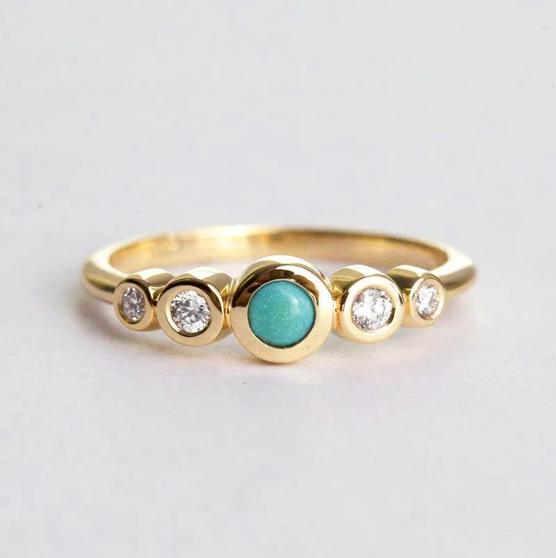 Otty Diamond Turquoise Ring view 4