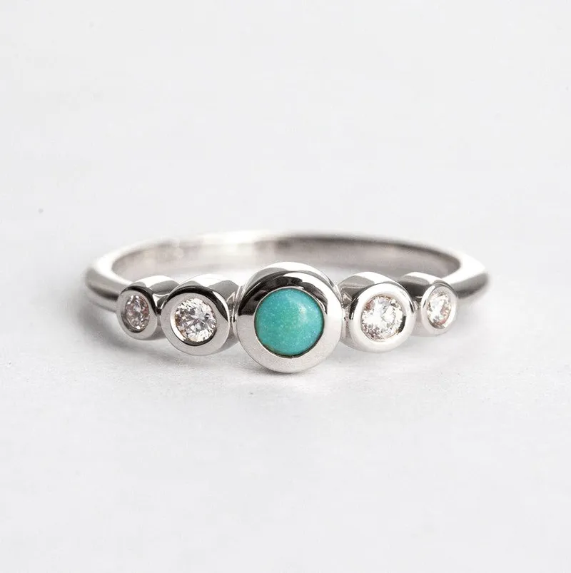Otty Diamond Turquoise Ring view 5