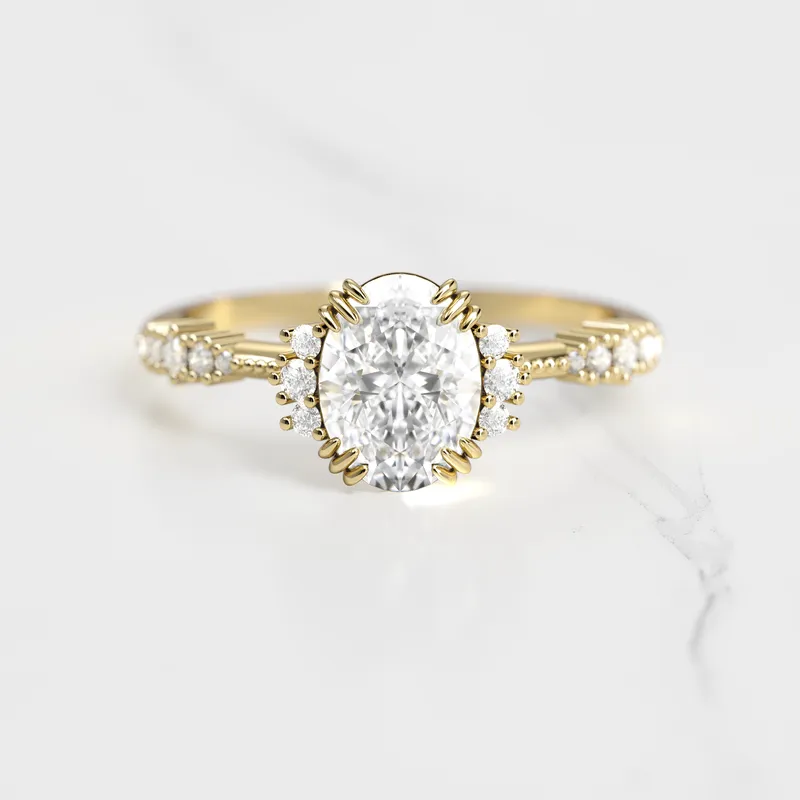 OVAL CLUSTER DIAMOND RING view 4
