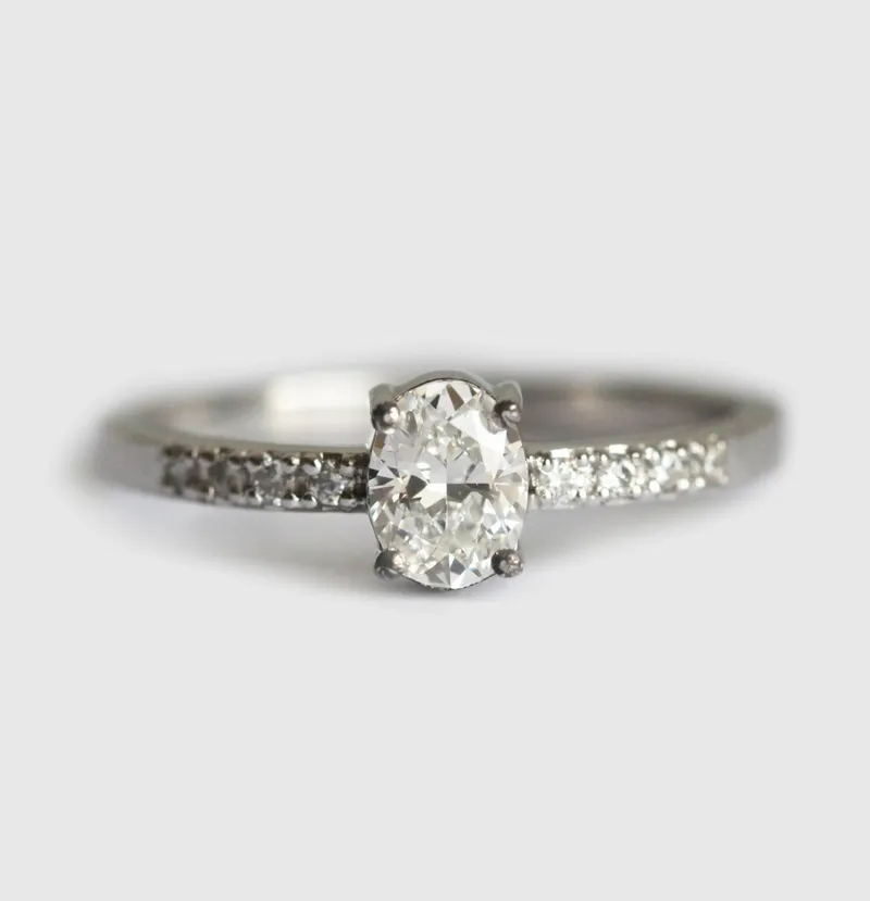 Oval Diamond Ring, Diamond Engagement Ring view 2