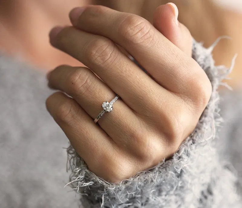 Oval Diamond Ring, Diamond Engagement Ring view 3