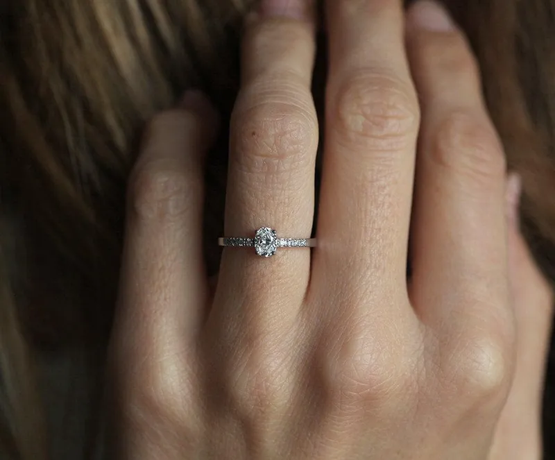 Oval Diamond Ring, Diamond Engagement Ring view 4
