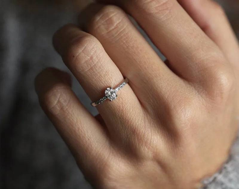 Oval Diamond Ring, Diamond Engagement Ring view 5