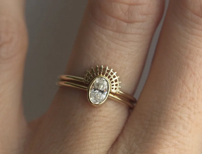 Oval Diamond Ring, Oval Engagement Ring vy 2