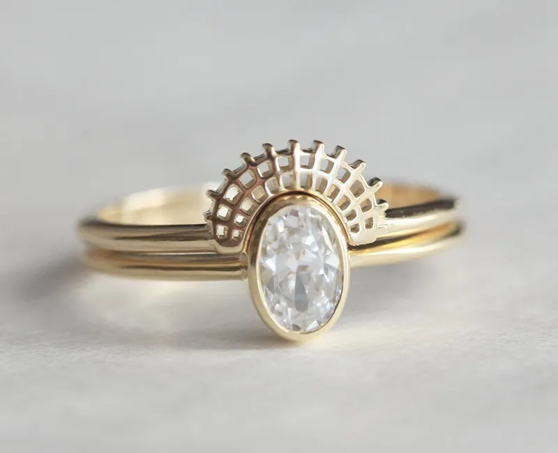 Oval Diamond Ring, Oval Engagement Ring vy 3