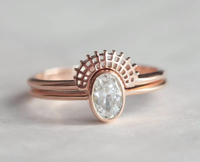 Oval Diamond Ring, Oval Engagement Ring vy 6