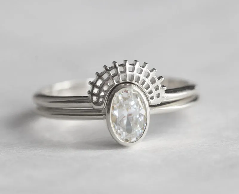 Oval Diamond Ring, Oval Engagement Ring vy 7