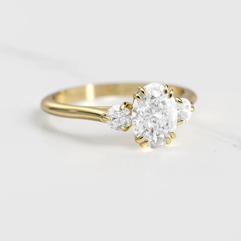 Oval Diamond Ring With Accent Stones view 4