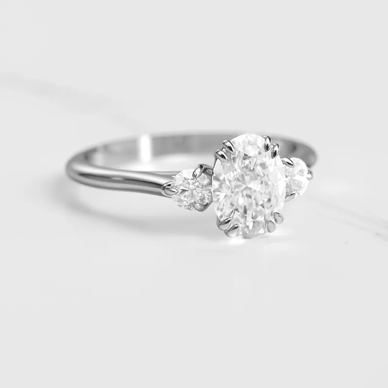 Oval Diamond Ring With Accent Stones view 5
